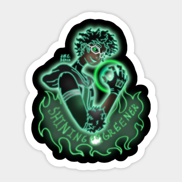 Shining Greener Sticker by TeeJay93